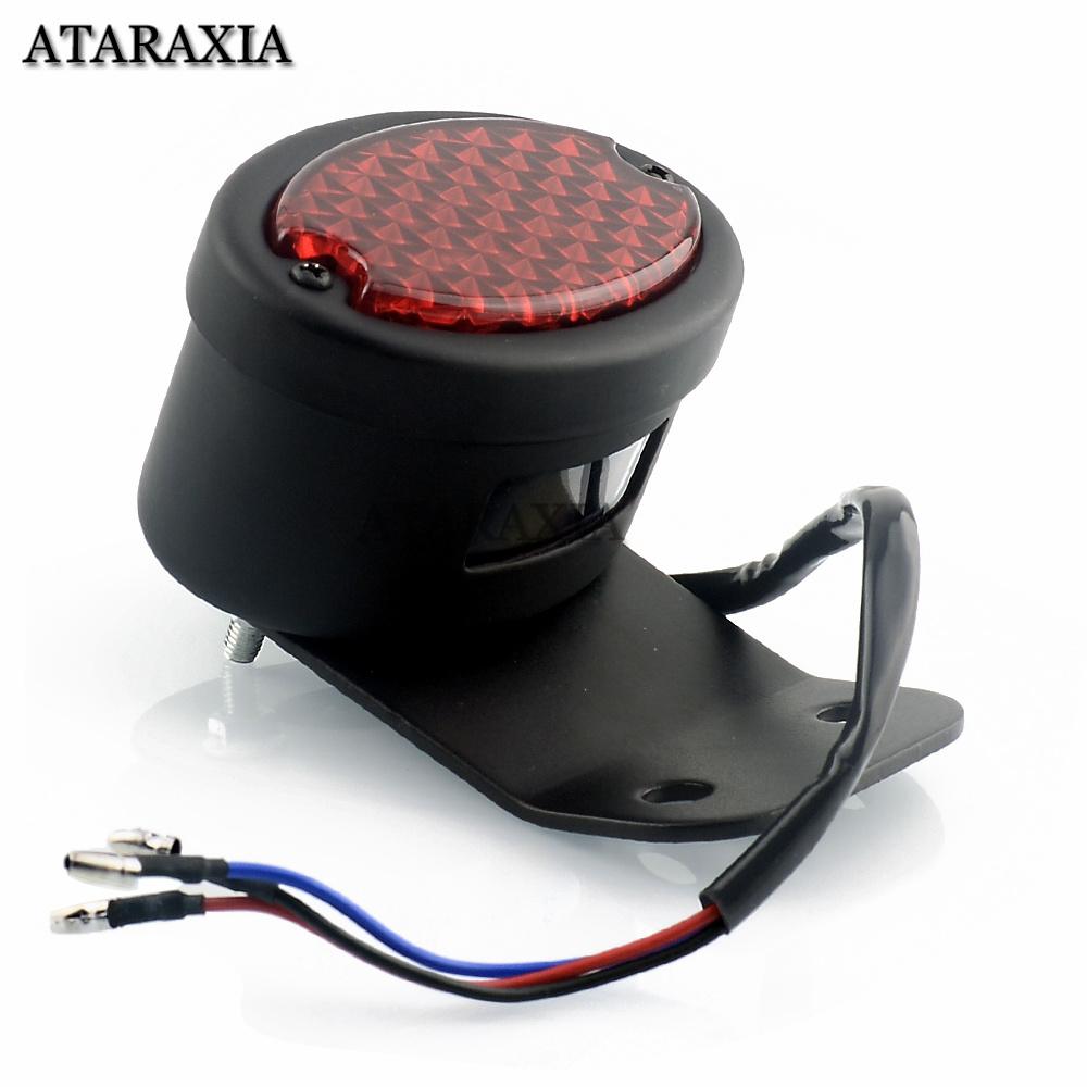 Retro LED Tail Light License Plate Lights Bracket For Harley Brake Stop Lights For Chopper Bobber Taillight Cat Eye Rear Lamp