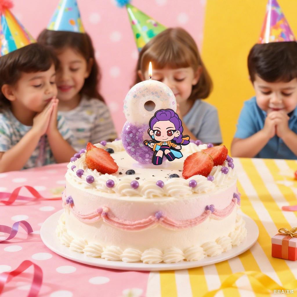 Kpop Demon Hunter Themed Candles for 5-9 Year Old Kids Birthday Parties Exquisite Cake Decorations Party Favors Supplies