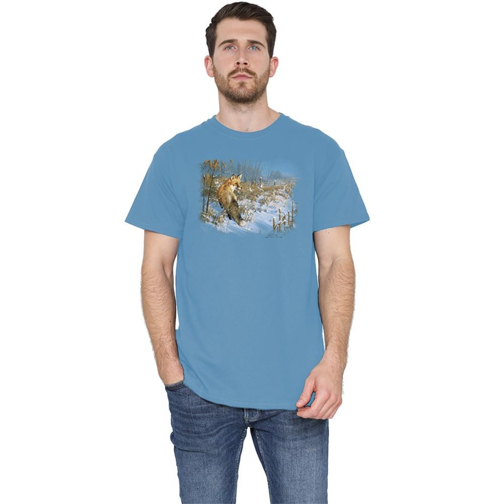 Wildlife Winter Red Fox T-Shirt S-3XL Carolina Blue XXL
