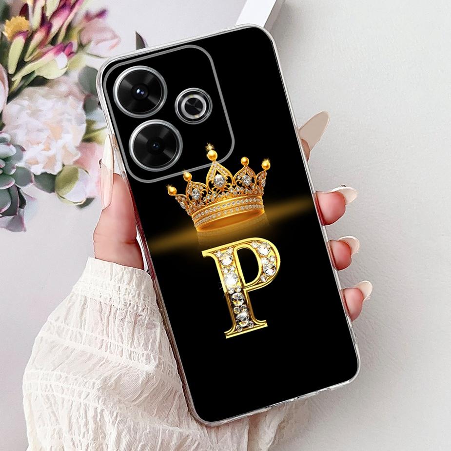 For Xiaomi Redmi 13 Case New Letters Cover 6.79'' Clear Silicone Soft TPU Phone Case For Xiaomi Redmi 13 Redmi13 Back Cover Bags