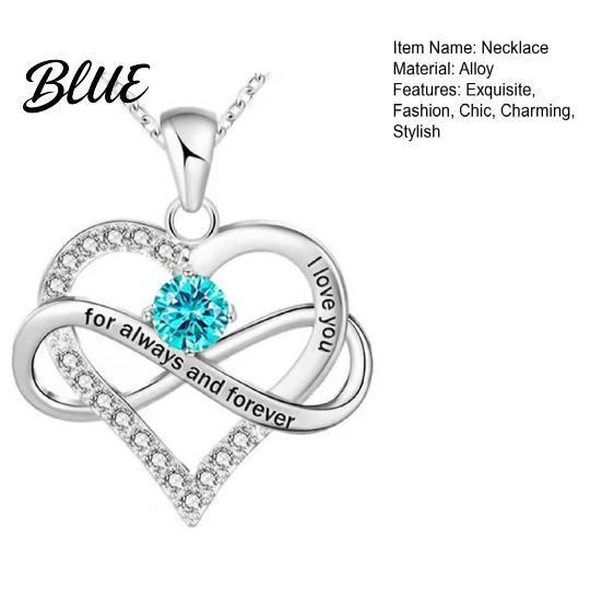 Love Message Necklace Heart for Women Romantic I You Forever