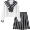 Mprocen Sailor Authentic Long and Short Sleeve Sailor Set for High School and Junior High School Cute School JK Top and Bottom Cute Innocent School