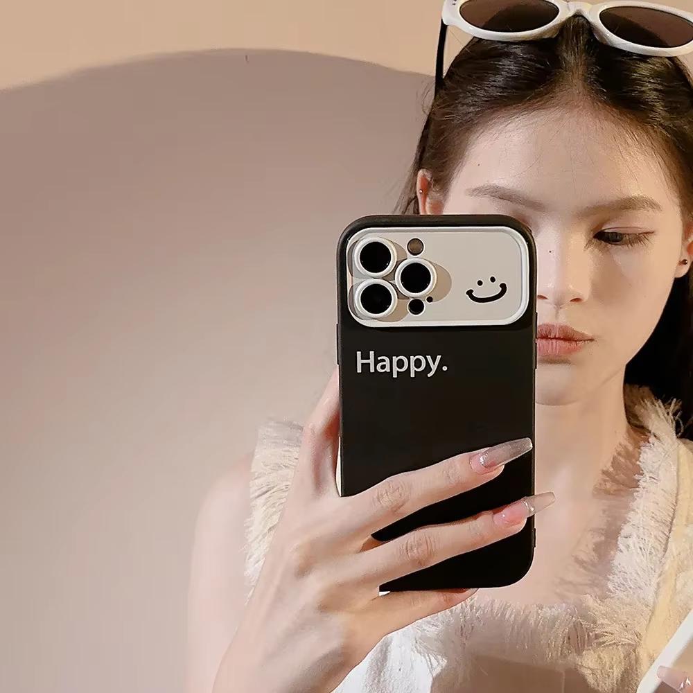 

Minimalist Smile Lens Protection Phone Case For iPhone 17 Air 16 Pro Max 15 14 Plus 13 12 11 Shockproof Soft Back Cover iPhone 15 Pro Max