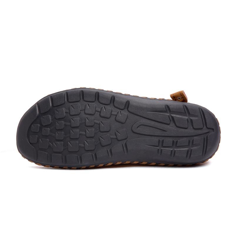 Men Handmade Loafers Retro Lace Up Solid Color Driving Flats Round Toe Anti-slip Thick Sole Lightweight Slip On Walking Shoes