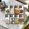 Art W-Wood G-Grain Natural Phone Case For iPhone17,16,15,14,13,12,11 Plus,Pro Max Black Candy Silver Phone Case