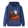 B1649 Kids Boys Girls Halloween Ghost Pumpkin Print Long Sleeves Hoodie Top