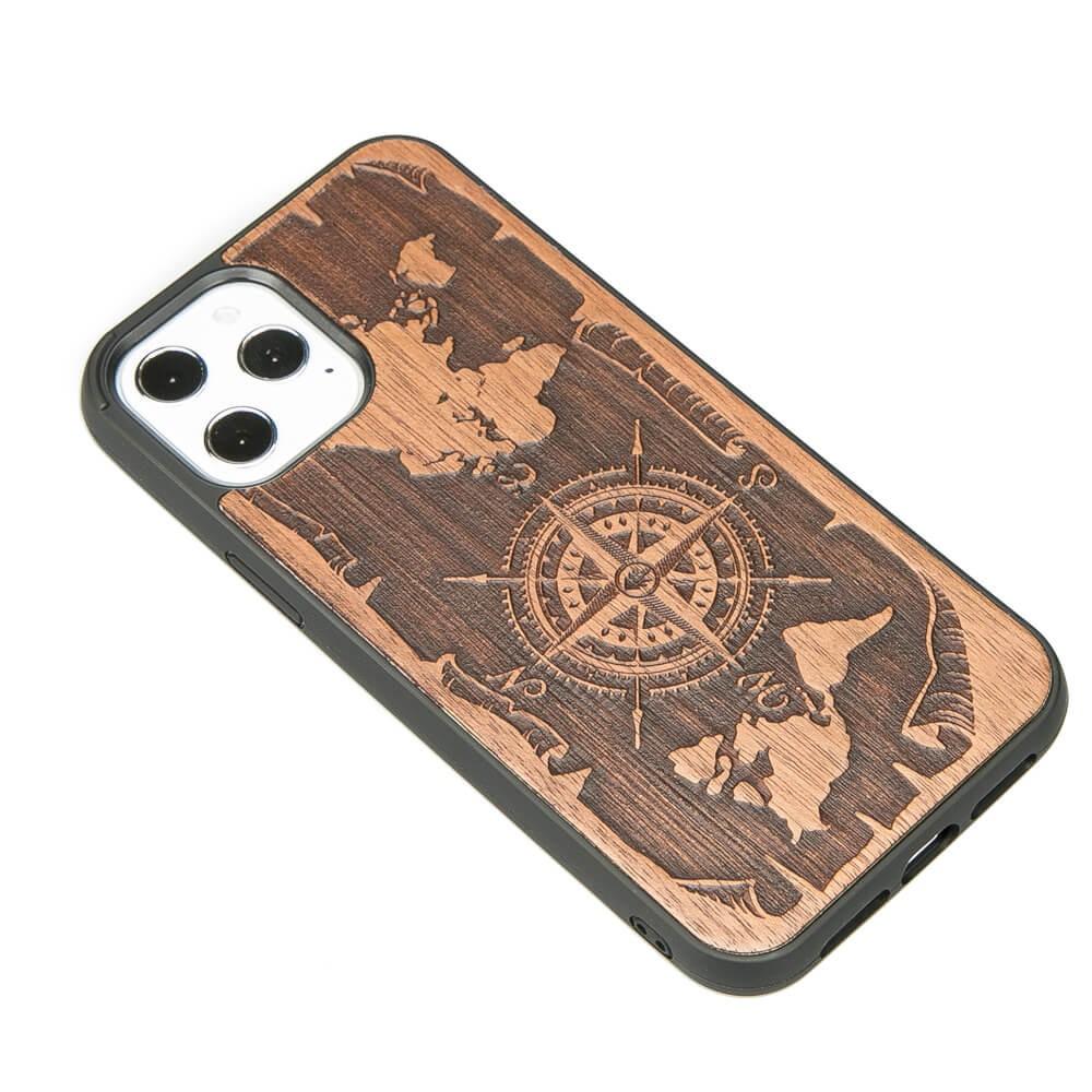Wooden Case for iPhone 12 Pro Max, Wind Rose, Merbau
