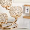European Style Three Headed Crystal Candle Holder Aromatherapy Metal Candlestick Candle Tray Wedding Home Decorations