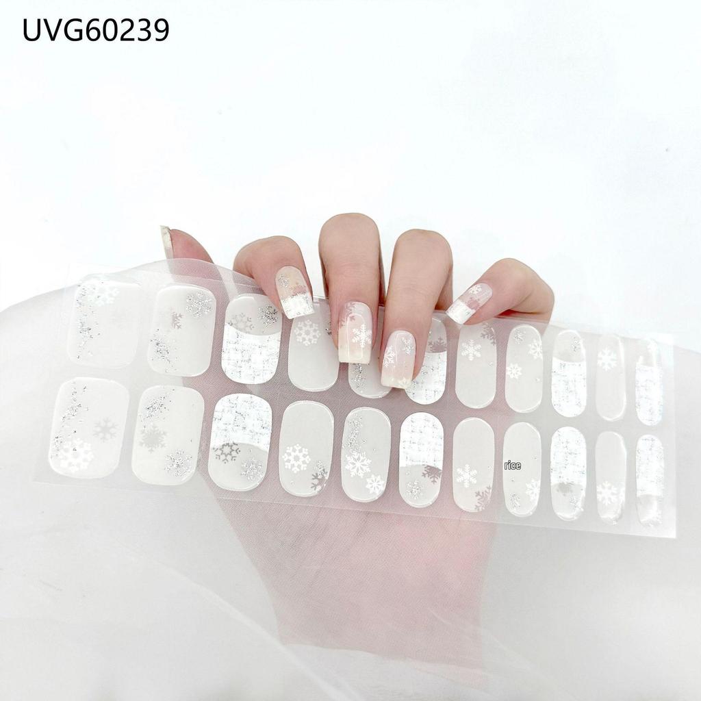 Transparent Nude UV Gel Nail Art Stickers: Semi-Cured, Semi-Baked Manicure Sheets