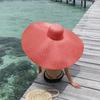 Ny Sommer 25 cm Bredbremmet Overdimensjonert Strandhatt Mote for Kvinner UV-beskyttelse Sammenleggbar Stråhatt Ferie Bærbar Panamahatt