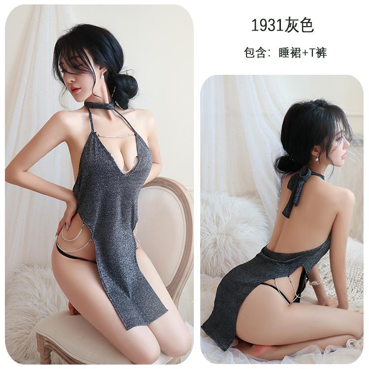 Sexy Underwear Sexy Neck High Split Dress Nightclub Secretary Uniform Suit Temptation