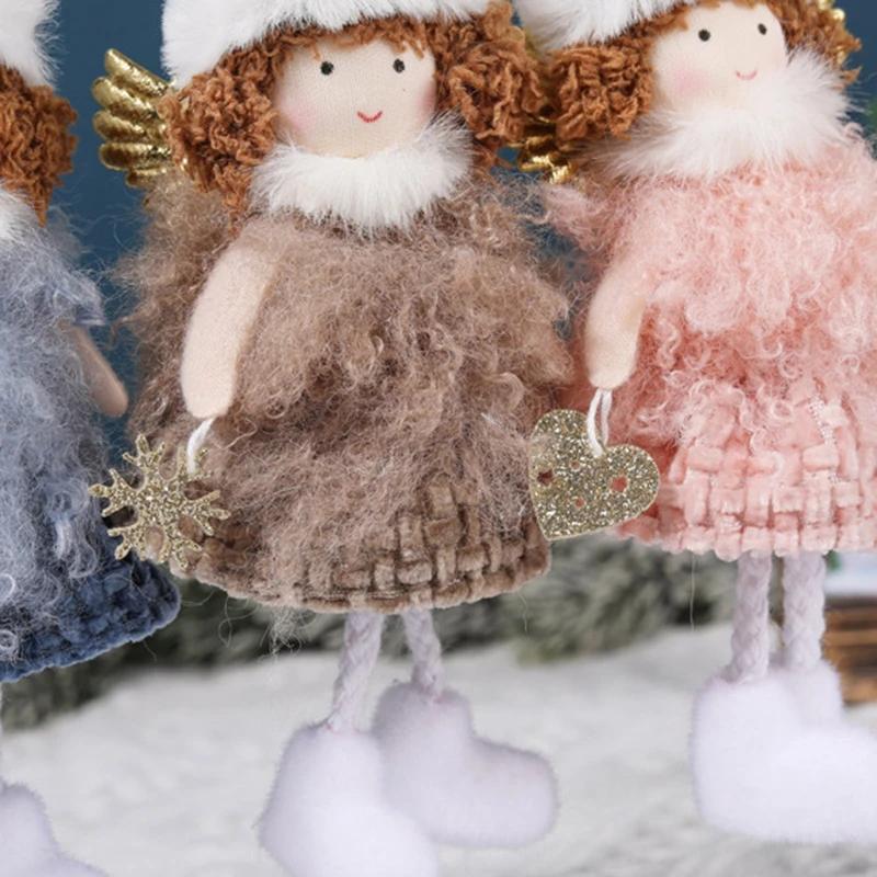 New Christmas Angel Doll Pendant Angel Christmas Tree Pendant Plush Hanging Decoration Charms New Year Gifts Christmas Supplies