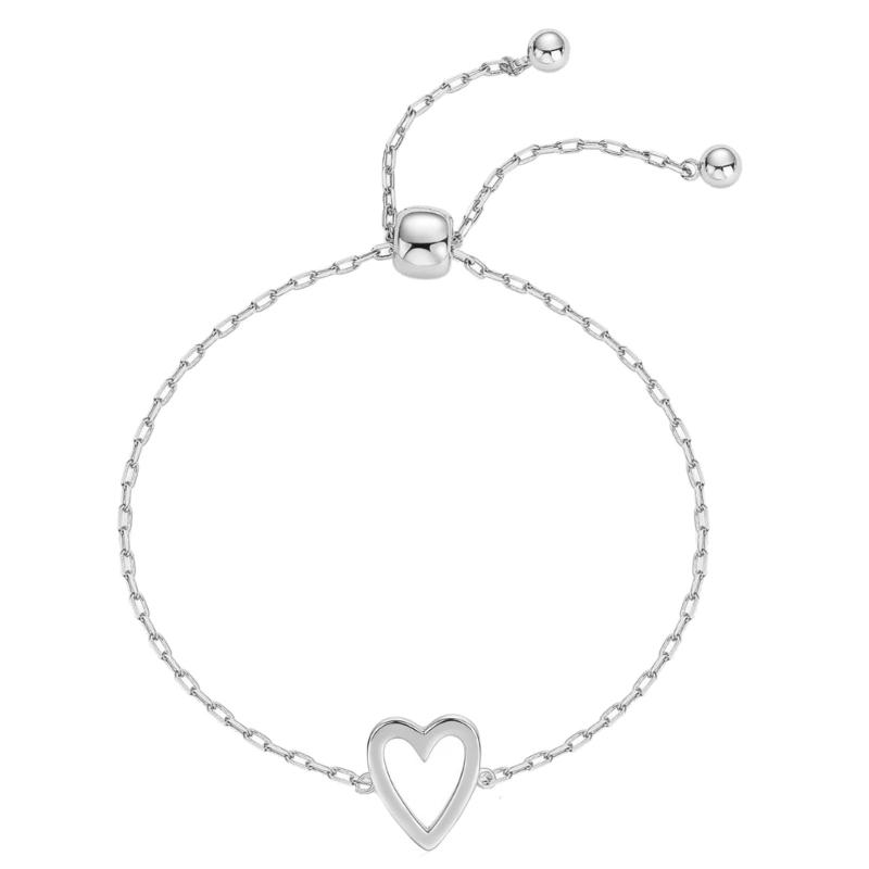 

Elegant Hollow Heart Designs Bracelet Stainless Steel Adjustable Size Wristchain Everyday Wear Wrist Accessories