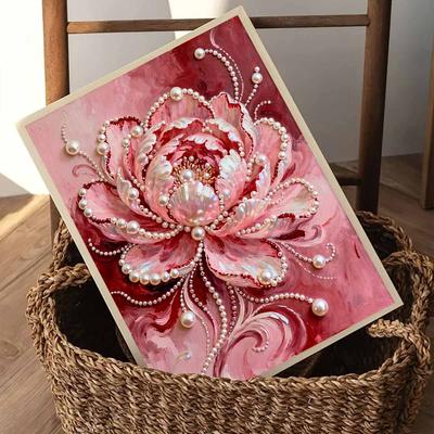 DIY Rose Pearl Art Painting for Home Wall Decor Pearl Gem Paintings Picture Arts Craft for Adults/Beginners Gift Idea Home Decor Without Frame