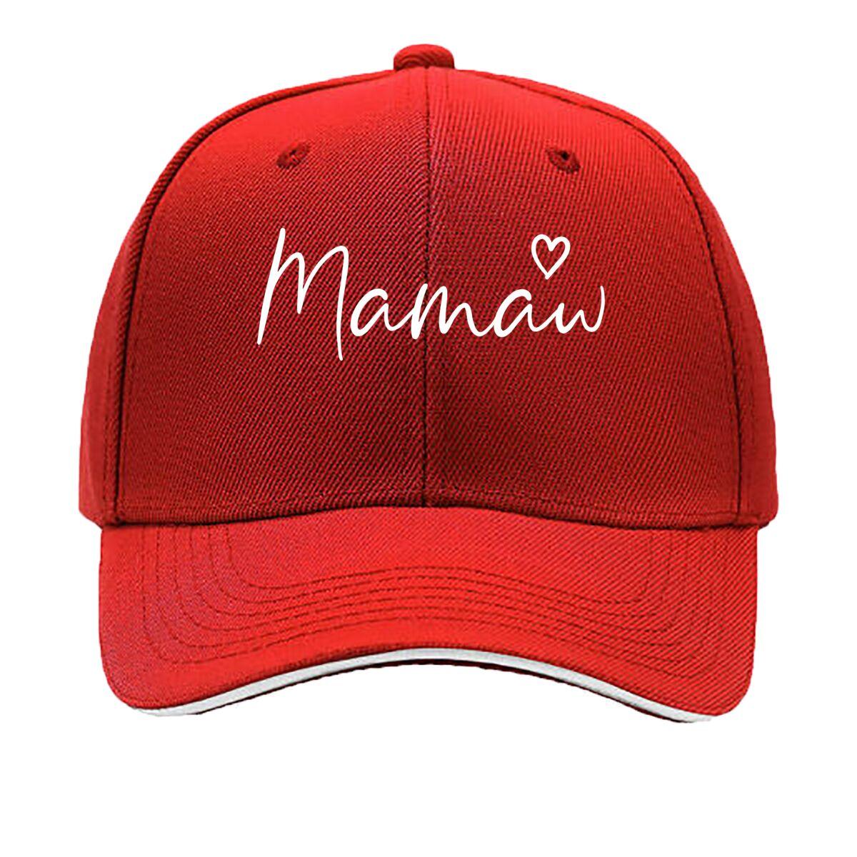 Mamaw Heart Mothers Day Gift Sandwich Baseball Cap One Size