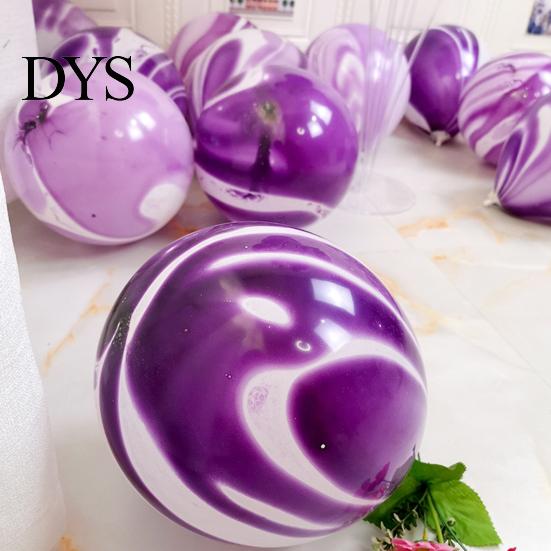 Wedding Party Balloon 10Pcs/Set 12-inch Latex Agate Pattern Anti-burst Thicker Festival Props Birthday Home Ornament Accessories