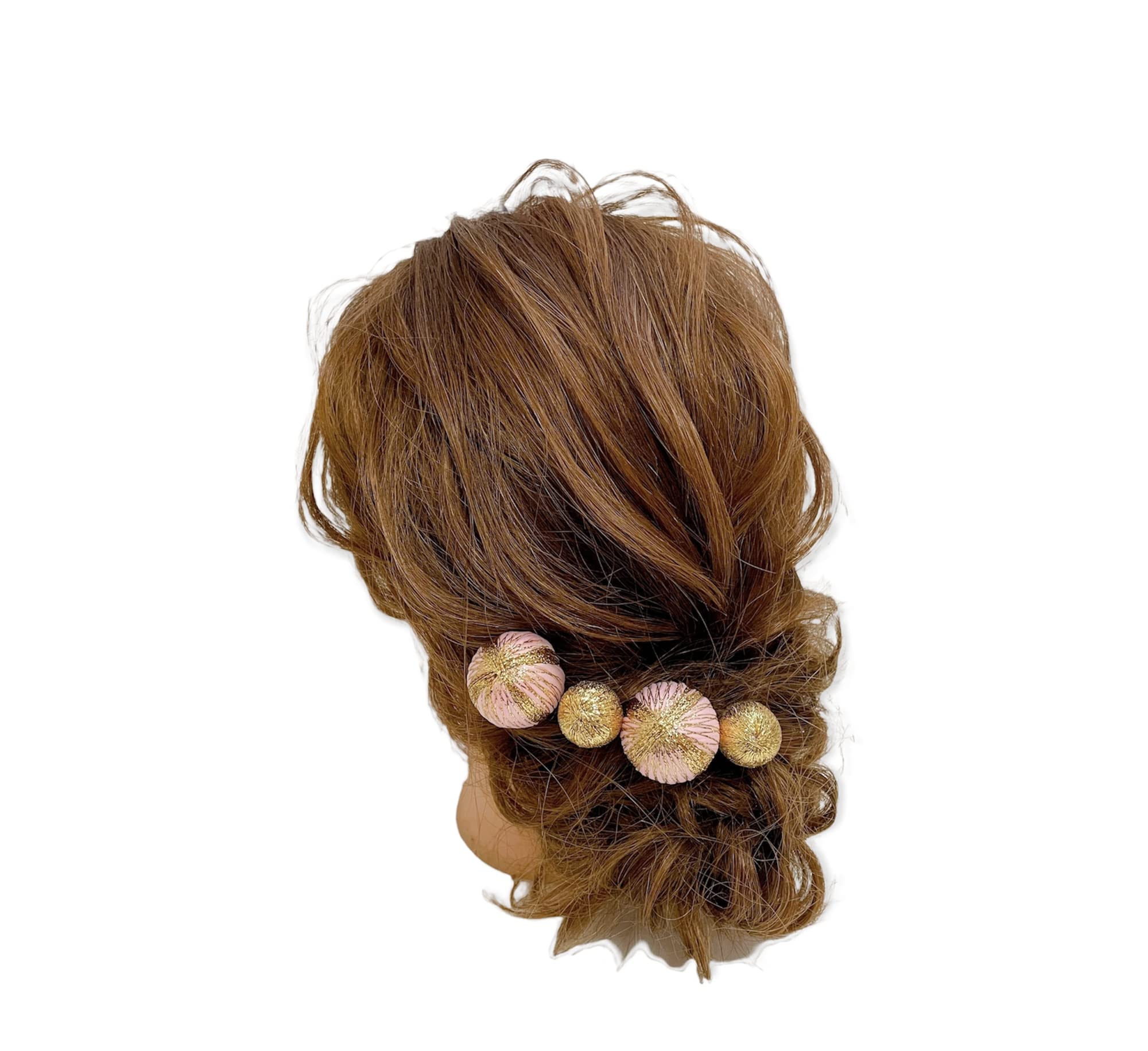 

Японский головной убор, шарообразная канзаши (заколка для волос), розовое золото, для Церемонии совершеннолетия, Выпускного вечера, Свадьбы, Фурисодэ, Хакама,