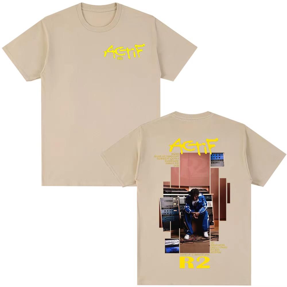 Raper R2 Actif Album 2026 Koszulki Męskie Damskie Ubrania Codzienne Bawełniany Luźny T-shirt Moda Harajuku Krótki Rękaw Góra