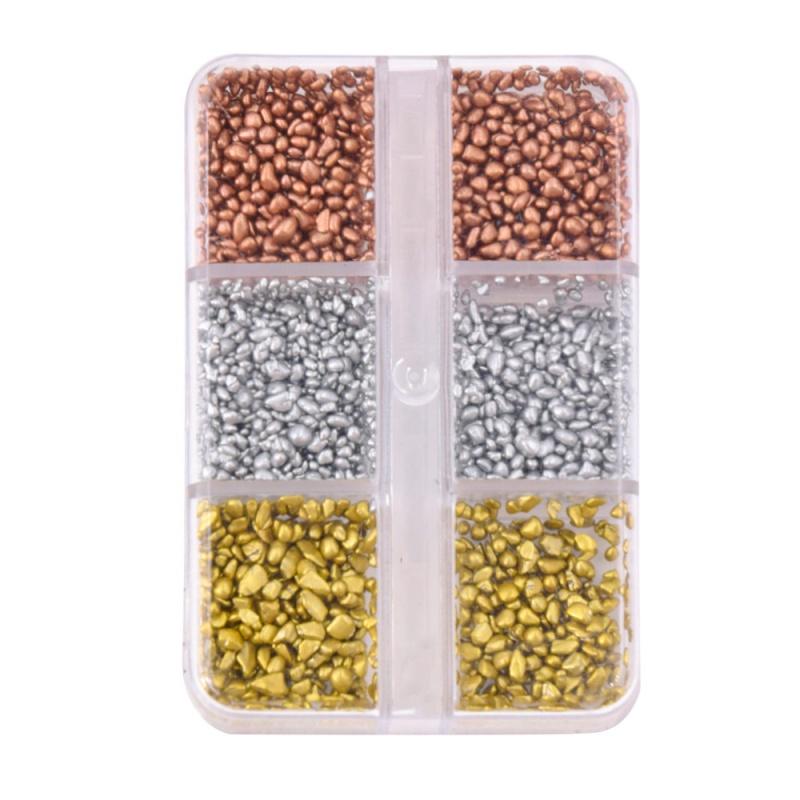 6-Grid Soft Pottery Rhinestone Boxed DIY Cobblestone Suit Nail Nail Jewelry Mixed