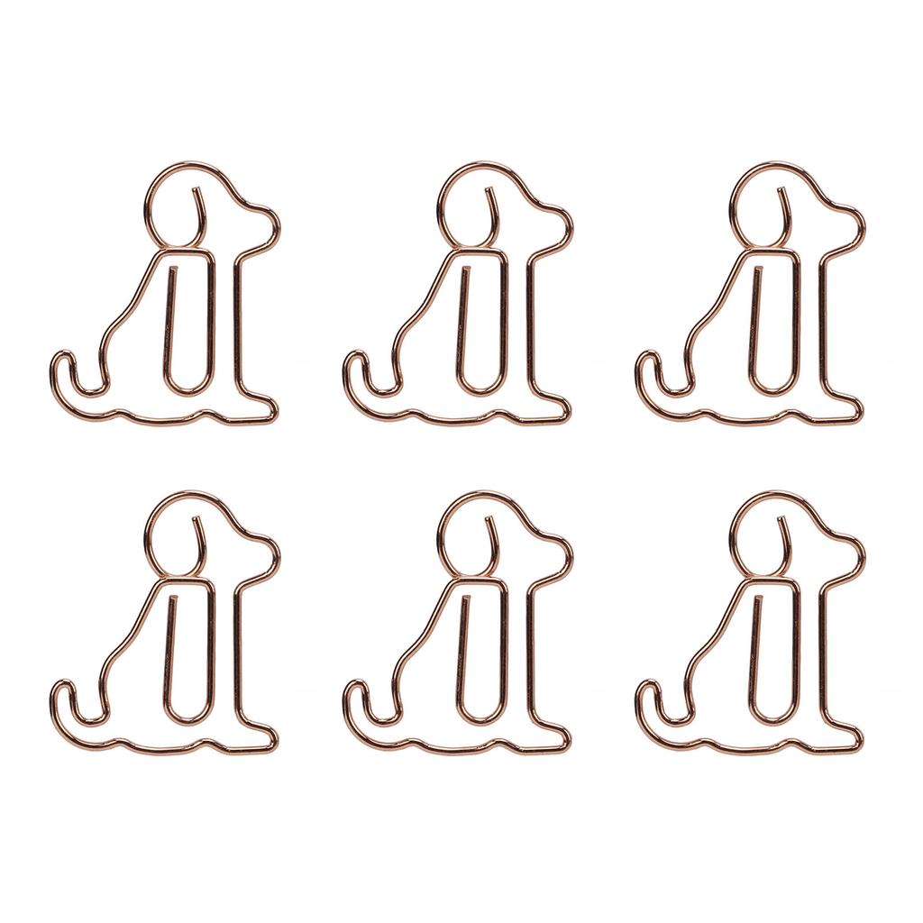 20pcs Shaped Paper Clips Animal Dog Shapes Gold Light Portable Fun Organizing Metal Clips for D