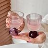 Sevimli Küre Tabanlı Cam Yaratıcı Orta Yüzyıl Viski Bardağı Baijiu Bardağı Çay İçme Bardağı Meyve Suyu Bardağı