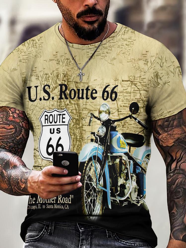 Vintage Street Exploration 3D-gedrucktes Herren-T-Shirt Neues Trend-T-Shirt Vintage Locker Sommer Rundhals Kurzarm Unisex-Oberteil