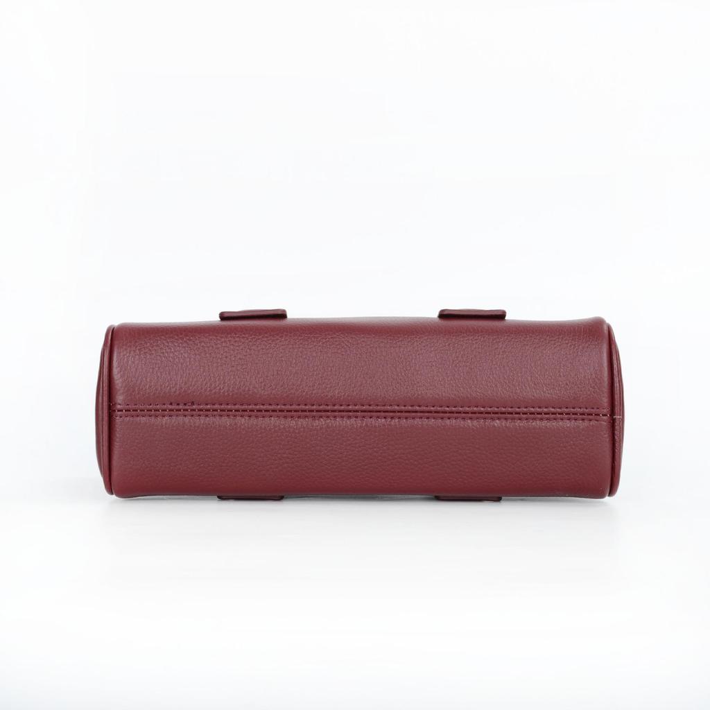 Women's Lightweight Genuine Leather Boston Pillow Bag - Luxury Retro Bowling Handbag & Casual Crossbody