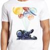 Planets Astronaut Balloons Space Travel Meme Funny T Shirt M901 Vintage Washed Streetwear Casua