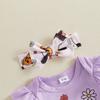 Citgeett Autumn Halloween Infant Baby Girls Outfits Long Sleeve Jumpsuit Skort Socks Headband Fall Clothes