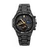 MISSFOX Mens Nautilus Series Watch Moon Phase Calendar Luminous Luxury Hip Hop Wristwatch