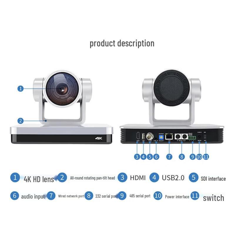 

DAIPUDP-VX880 4K 60fps PTZ Video Conference Camera (CN version)