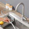 Modern  Stainless Steel Pull-Down Kitchen Faucet, 360° Swivel Hot/Cold Water Tap with Dual Function Pull Out  for Kitchen Sink