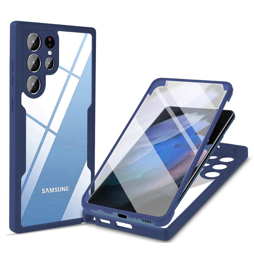 For Samsung Galaxy S23 Ultra Phone Case Camera Lens Protection Acrylic+TPU Phone Cover with PET Screen Film