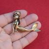Die Kleine Meerjungfrauenprinzessin Trendige Messing Retro Figur Märchen Peripherie Antik-Kupfer Schreibtischdekoration Handwerk Wh