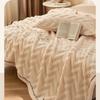 Tafu Velvet Three-layer Jacquard Blanket with Thickened Carved Patterns for Warmth Comfort Leisure Durability Striped Blanket
