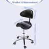 Saddle Stool with Wheels Saddle Stool Chair with Back Support 19.93-21.65in Height for Home Office Salon Spa Kitchen Tattoo