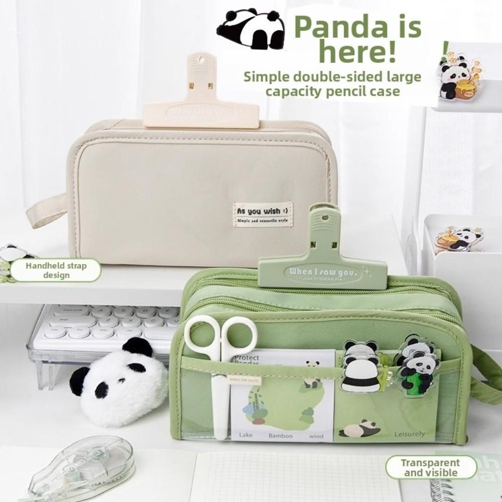 Large Capacity Pencil Case Solid Color Cosmetic Bag Durable Pen Bag Organizer  Boys Girls