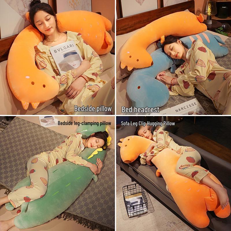 Adorable Cartoon Leg-Clamping Hugging Pillow for Girls - Single-Sided, Washable, Ideal for Side Sleepers