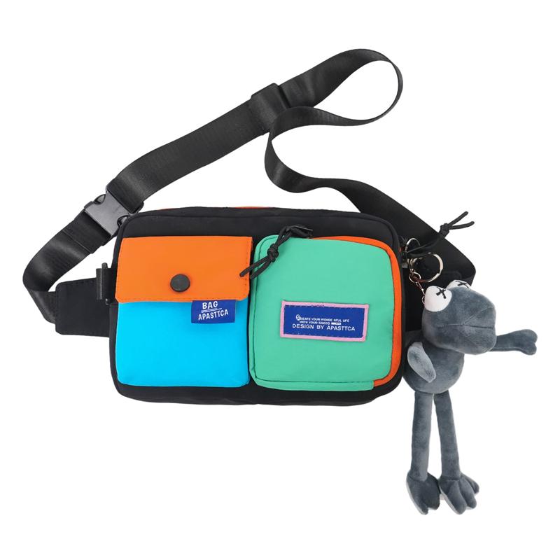 Color-Block Chest Bag for Men & Women – Trendy Multi-Pocket Waist Pack with Adjustable Strap – Perfect for Streetwear, Travel & Daily Use