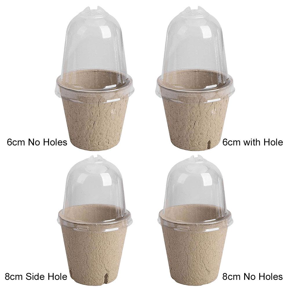 10Pcs Seedling Cup Seed Starter Transparent Lid Cultivation Pot Biodegradable Plant Growing Cup Versatile Gardening Supplies