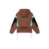 Li Ning Color Block Loose Fit Hooded Sweatshirt Women Sweatshirts Tortoiseshell-Brown AWDS256-3