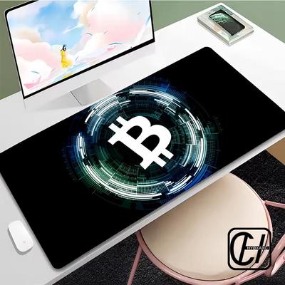 Bitcoin  Mouse Pad Large Keyboard Mouse Desk Pad Non-slip Rubber Gaming Mouse Pad Laptop Mouse Carpet