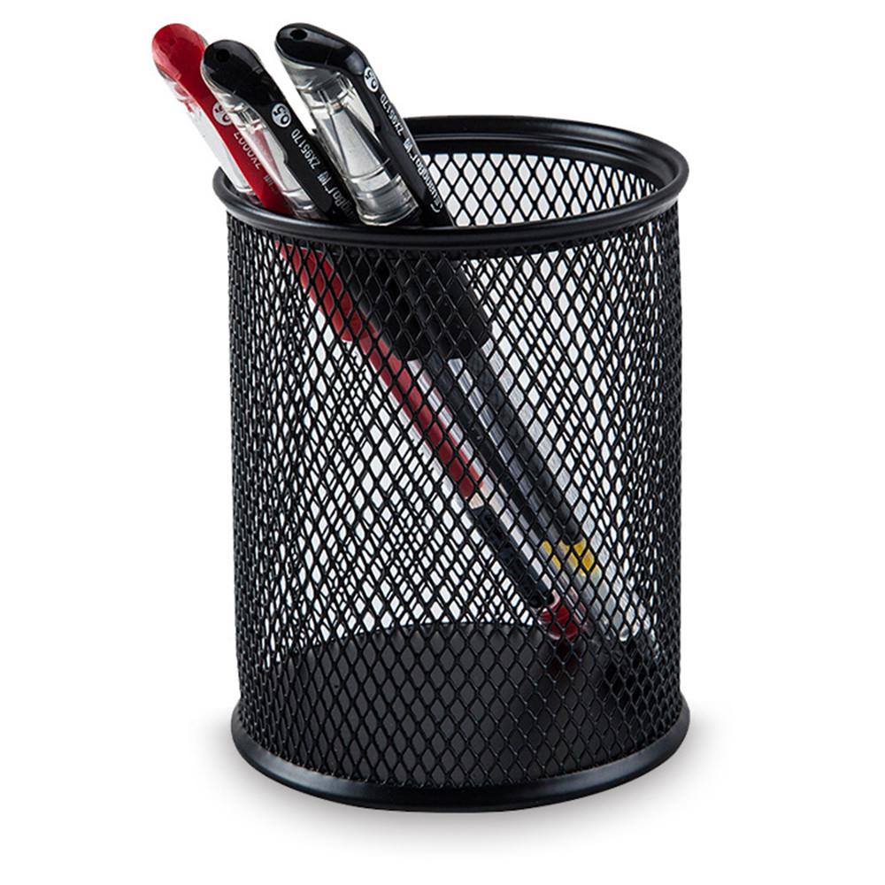 Black Metal Mesh Pen Holder Multifunctional Office Supplies Storage Bucket Bathroom Waterproof Mini Storage Bucket