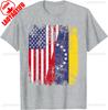Venezuelan Roots Half American Flag Cotton TShirt Summer Casual Patriotic Gift Lightweight Breathable Trendy for Unisex WOMEN