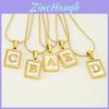 Stainless Steel Snake Chain Alphabet Necklace For Women European And American Style 18k Gold Square Shell Pendant Ins Fashion Characters)