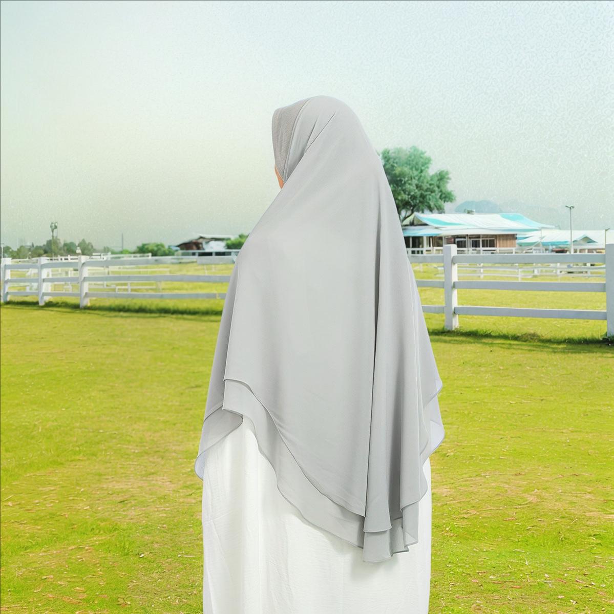 Yto Scarf Women's Double Layer Chiffon Instant Hijab Amira Solid Color Premium Quanlity Chiffon Khimar Full Cover Head Ready To Wear Scarf