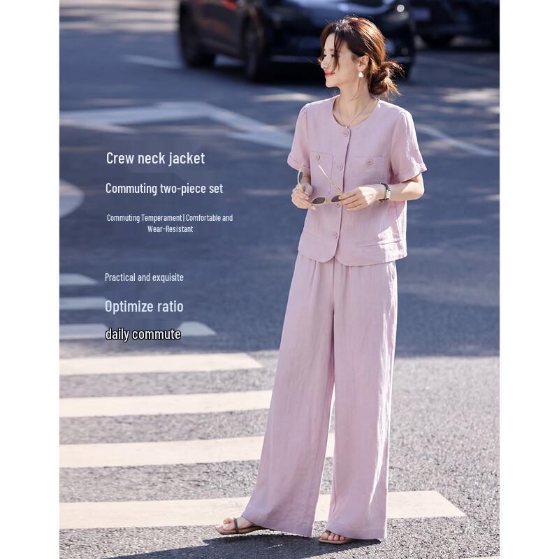 Women s Linen Lyocell Commuter Two-Piece Set M