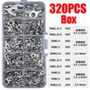 320PCS Copper Ring Fork Terminals Kit Non-Insulated Electrical O/Y Type Brass Terminal Assortment Set Cable Wire Connector Crimp