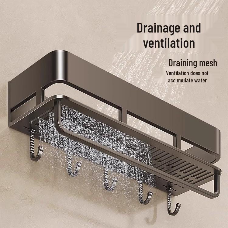 Hålfritt väggmonterat badrumshylla & kosmetikorganisatör
