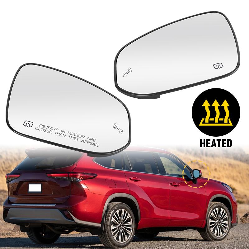 Auto Rearview Mirror Glass Heated Blind Spot For Toyota Highlander 2014-2025 Corolla Cross -2025 Grand Highlander -2025